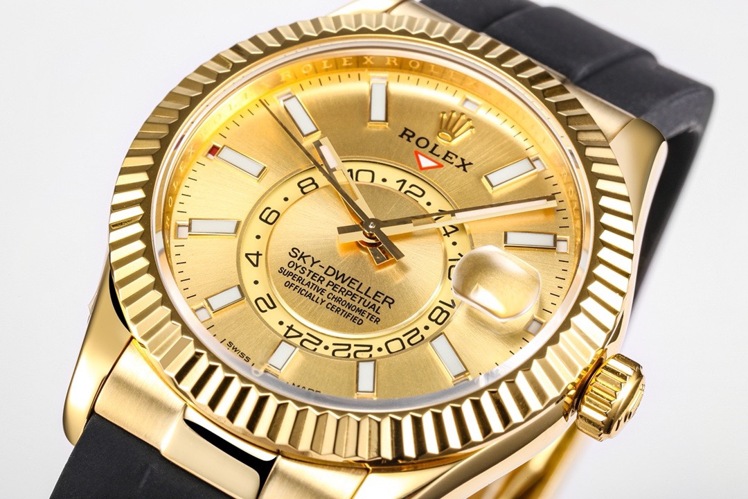 Rolex Sky‑Dweller Watch 42mm 904L Steel 9002 Automatic Movement Ring Command Bezel