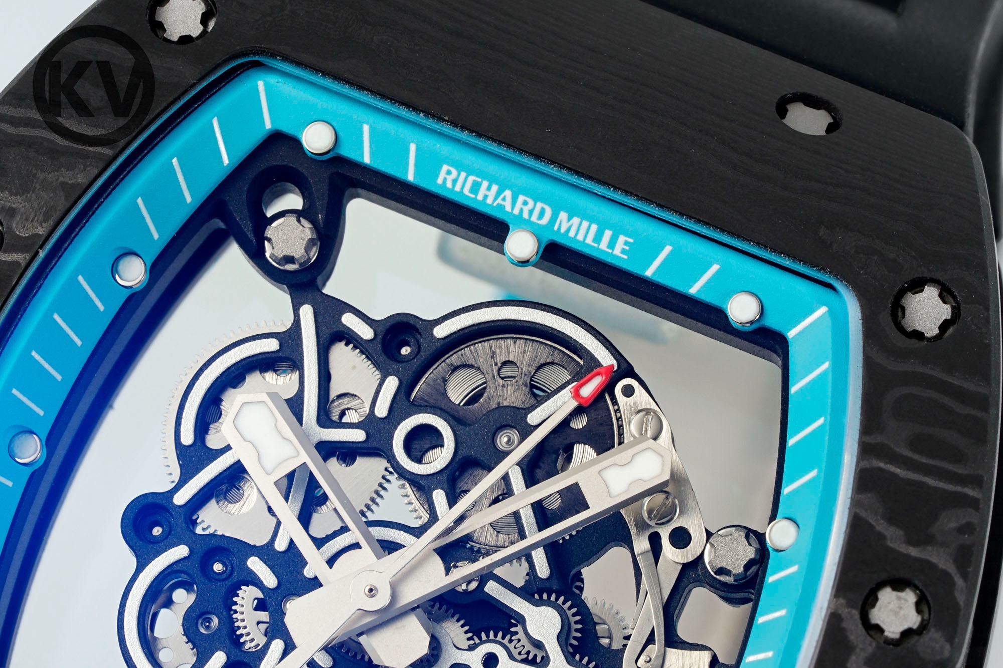 Richard Mille RM055 Tonneau Hollow Automatic Watch Light 74.3g FKM Rubber Strap