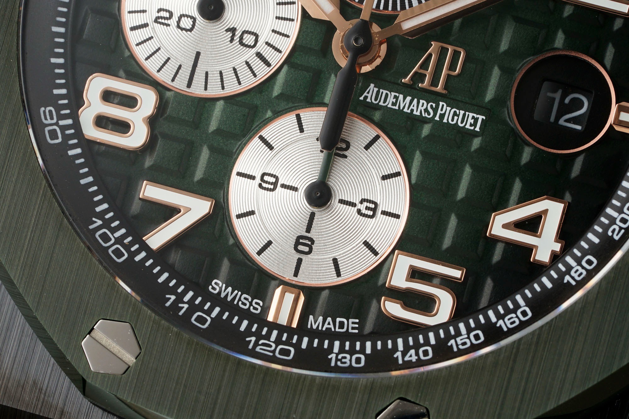 Audemars Piguet Ceramic Chronograph 44mm Sports Watch Rubber Strap