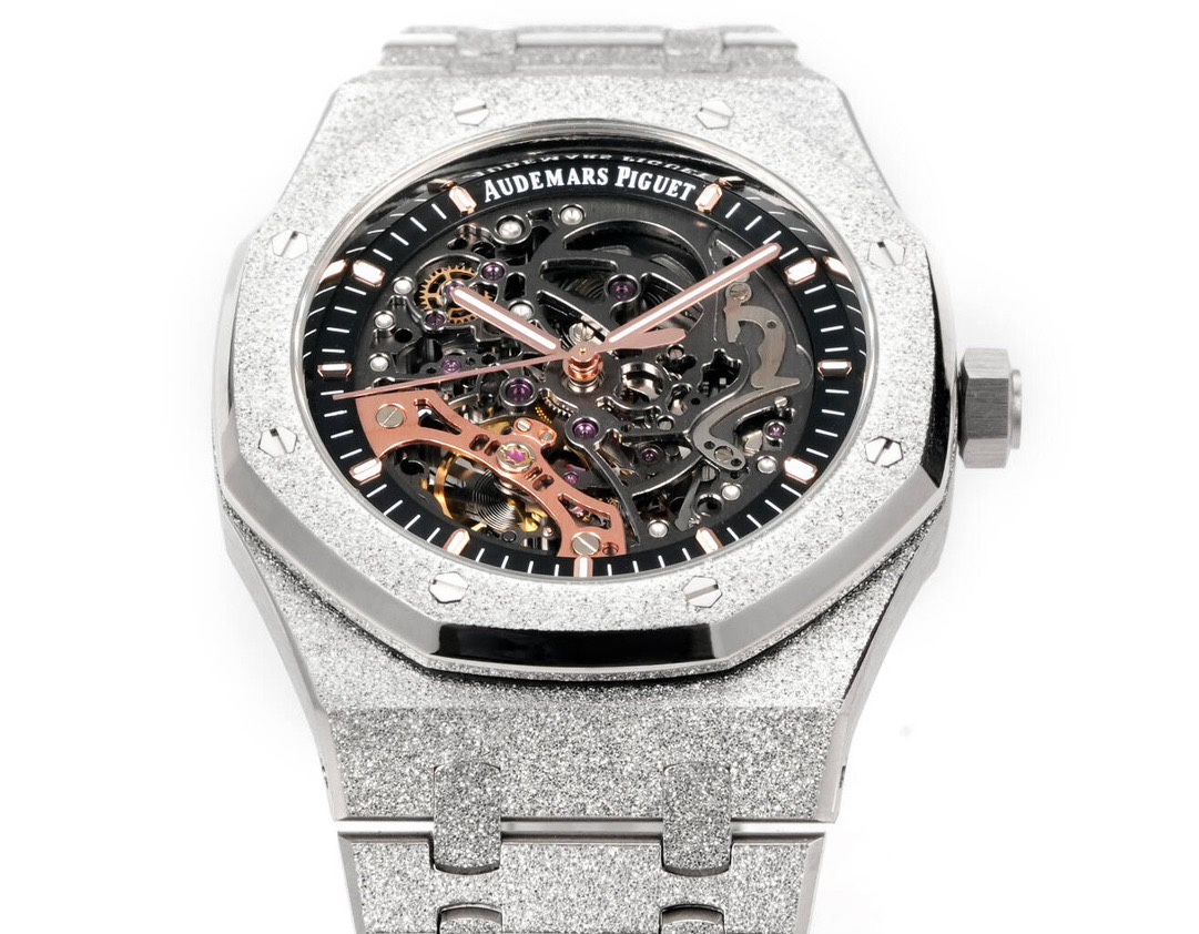 Audemars Piguet Royal Oak Skeleton Frosted Gold Rainbow Bezel AP2 Version