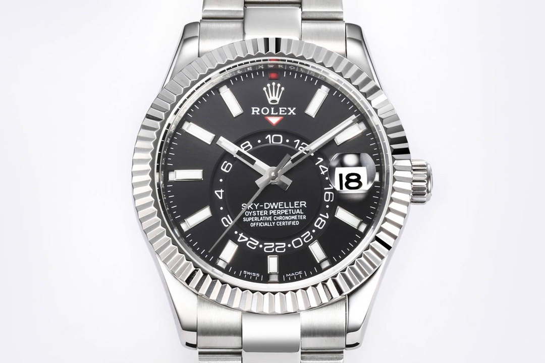Rolex Sky‑Dweller Watch 42mm 904L Steel 9002 Automatic Movement Ring Command Bezel