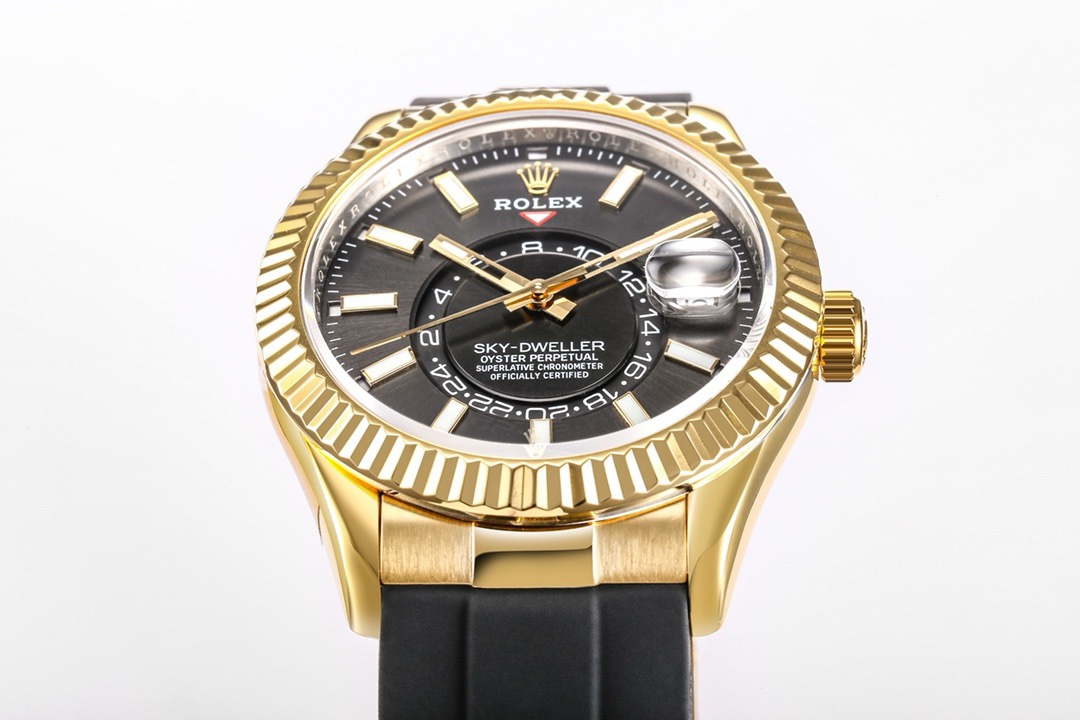 Rolex Sky‑Dweller Watch 42mm 904L Steel 9002 Automatic Movement Ring Command Bezel