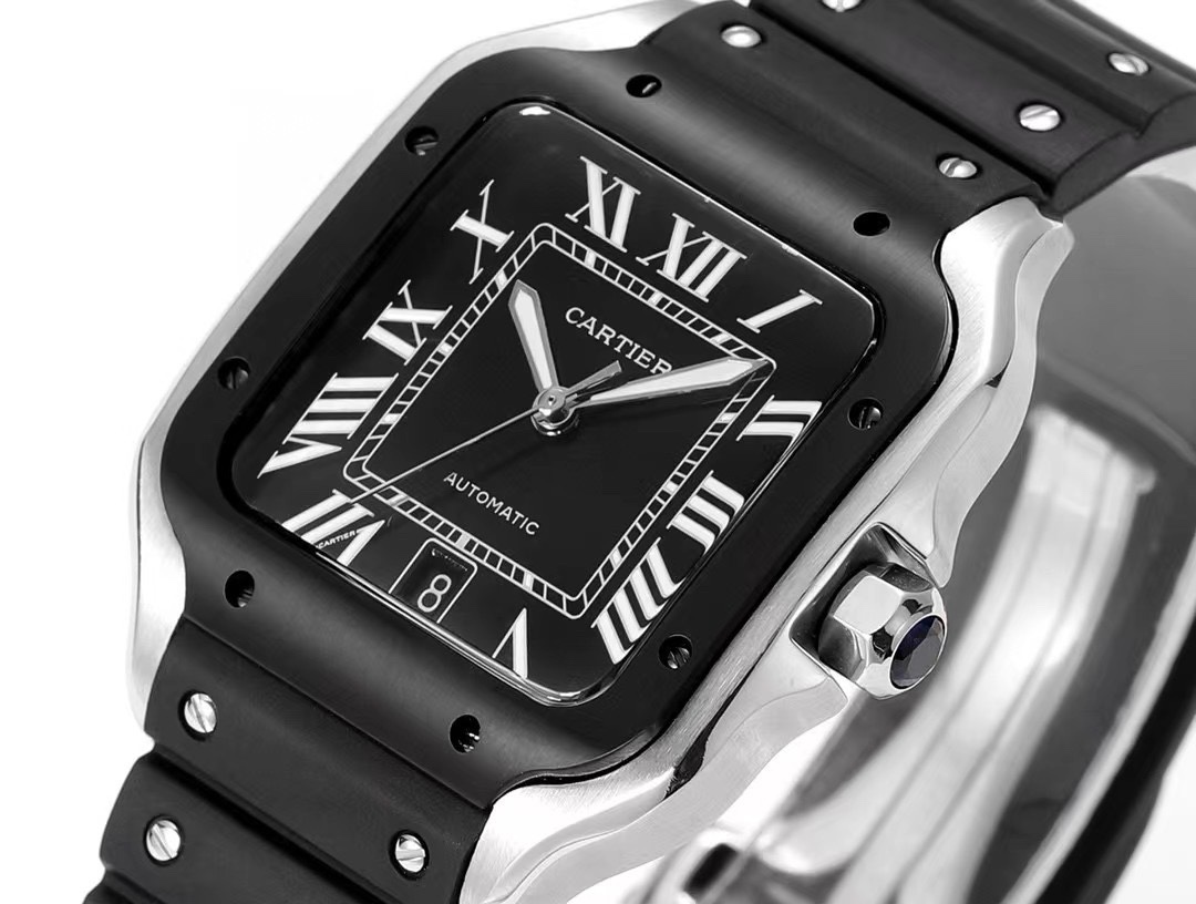 Cartier Santos Rubber Strap | THB Factory 39.8mm Automatic Watch