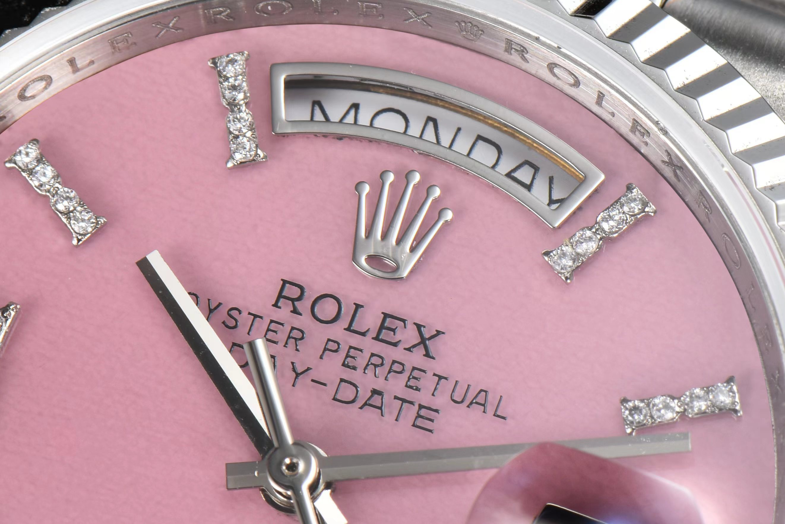 Rolex Day-Date 36 Hidden 6 Diamond Roman Markers | CS Factory Natural Gemstone Dial 904L Steel Watch