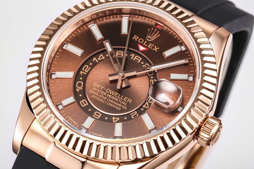 Rolex Sky‑Dweller Watch 42mm 904L Steel 9002 Automatic Movement Ring Command Bezel