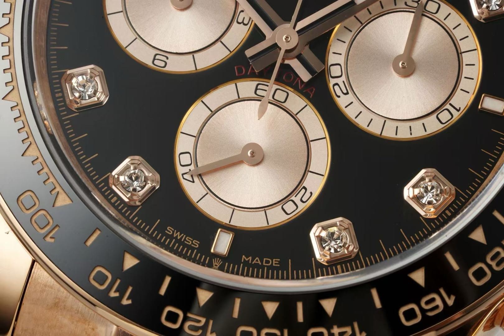 Rolex Cosmograph Daytona 18K Gold Plated Automatic Chronograph Watch Rubber Strap