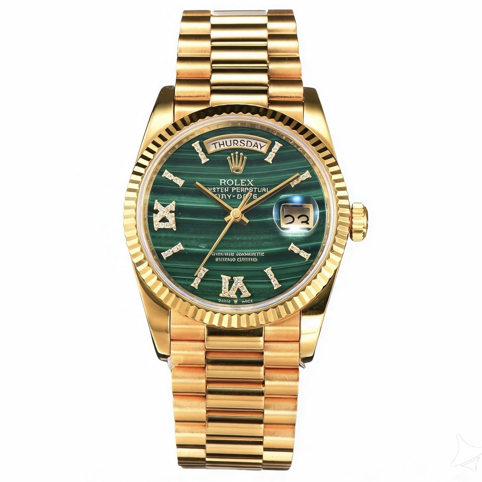 Rolex Day-Date 36 Hidden 6 Diamond Roman Markers | CS Factory Natural Gemstone Dial 904L Steel Watch