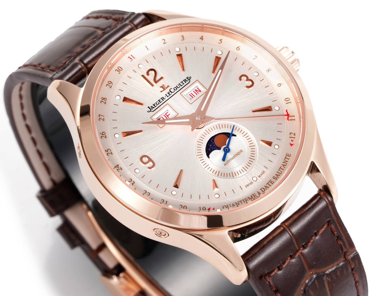 Jaeger-LeCoultre Master Calendar Moon Phase Automatic Watch 40mm Genuine Leather Strap