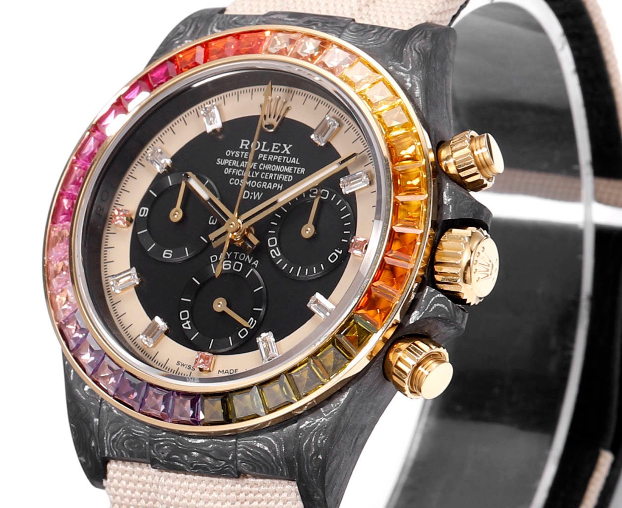 Rolex TW Factory Custom Carbon Fiber Daytona Watch 40mm 4801 Chronograph Movement Luminous Case & Buckle