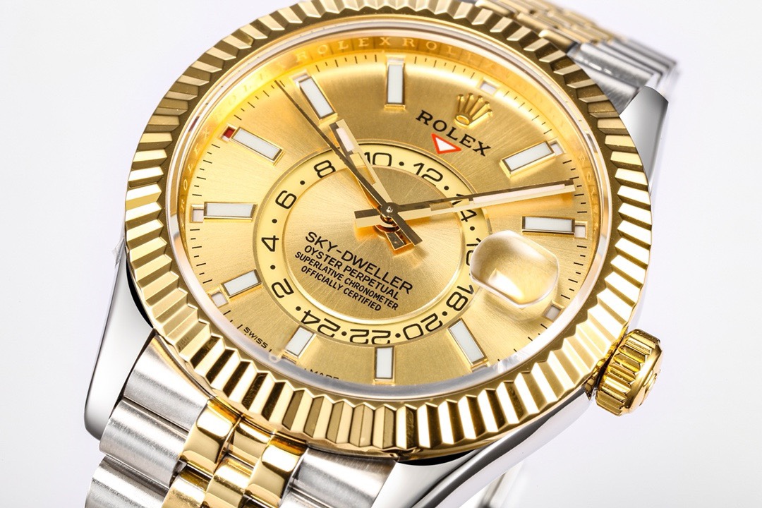 Rolex Sky‑Dweller Watch 42mm 904L Steel 9002 Automatic Movement Ring Command Bezel