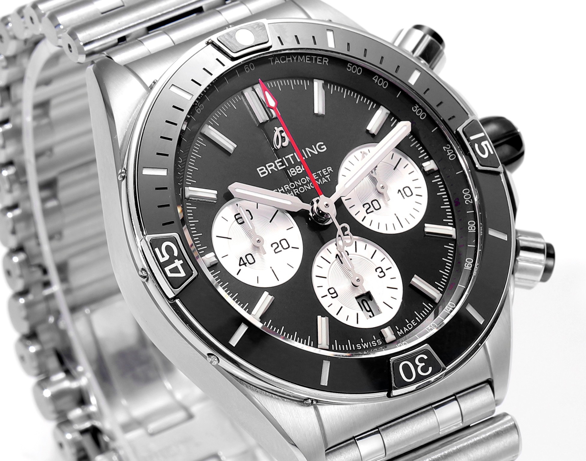 BREITLING Chronomat 44mm Automatic Chronograph Watch, BLS Factory Ceramic Bezel Timepiece