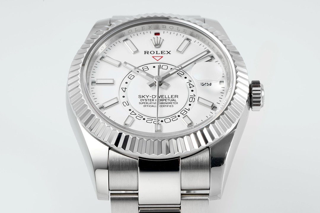 Rolex Sky‑Dweller Watch 42mm 904L Steel 9002 Automatic Movement Ring Command Bezel