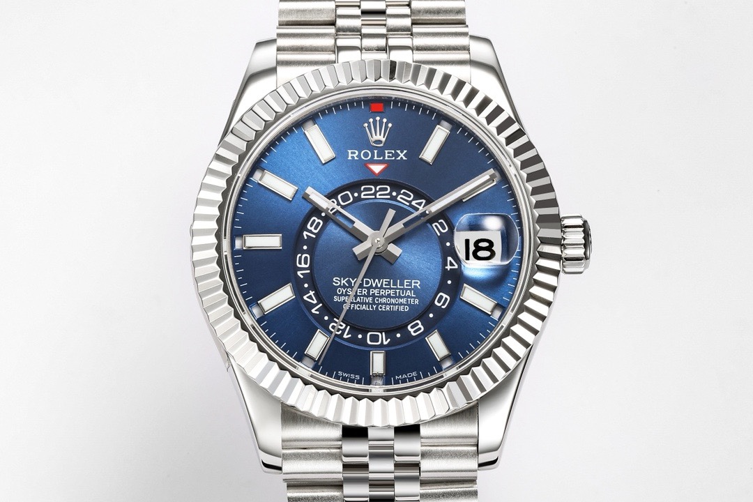 Rolex Sky‑Dweller Watch 42mm 904L Steel 9002 Automatic Movement Ring Command Bezel