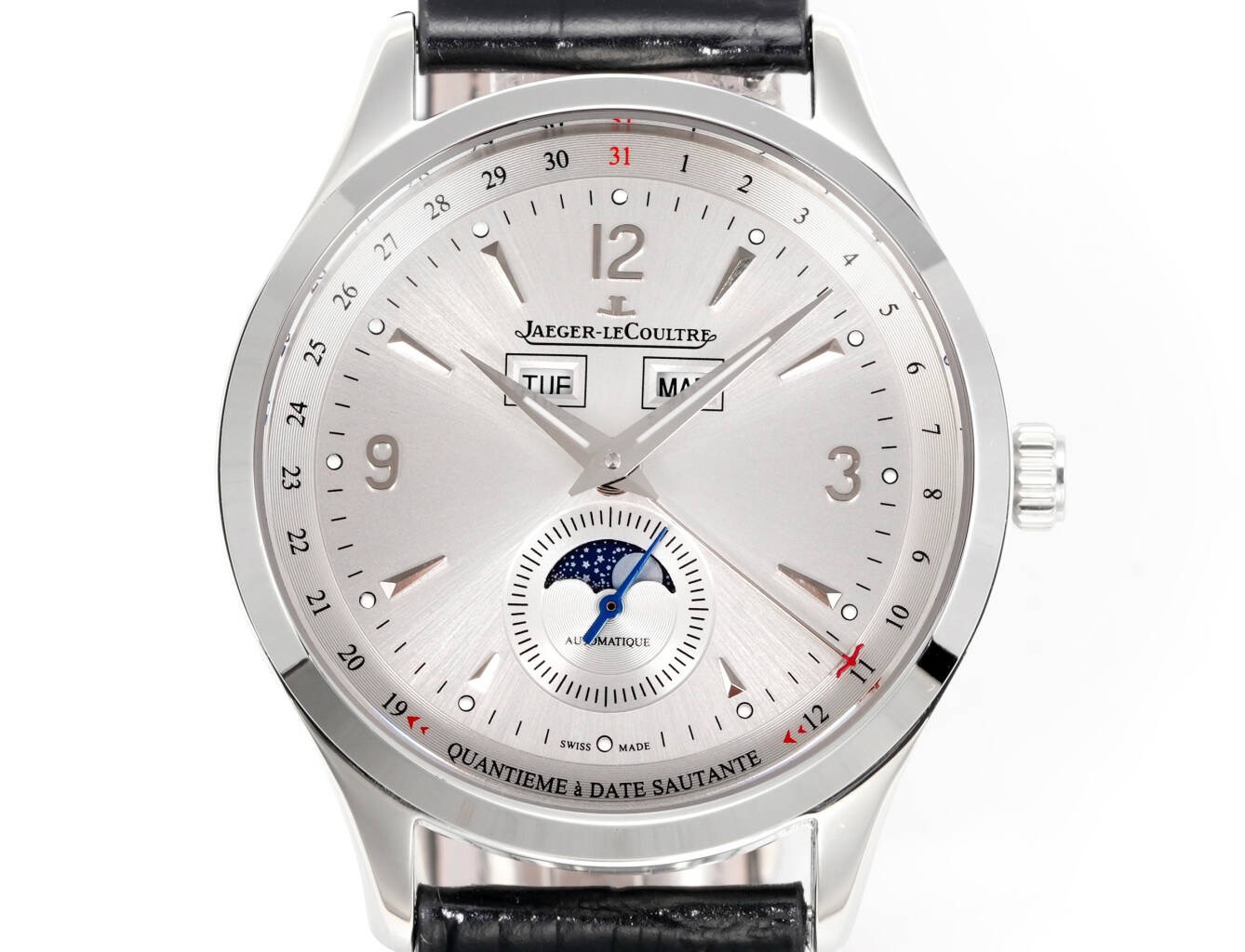 Jaeger-LeCoultre Master Calendar Moon Phase Automatic Watch 40mm Genuine Leather Strap