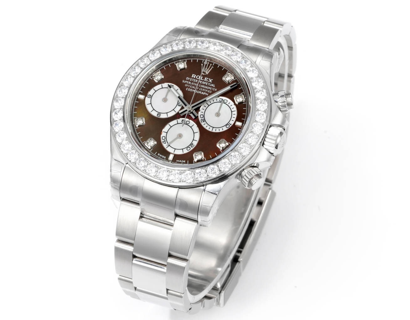 Rolex Cosmograph Daytona 40mm N+ Factory V2 Weighted Baguette Bezel Automatic Watch