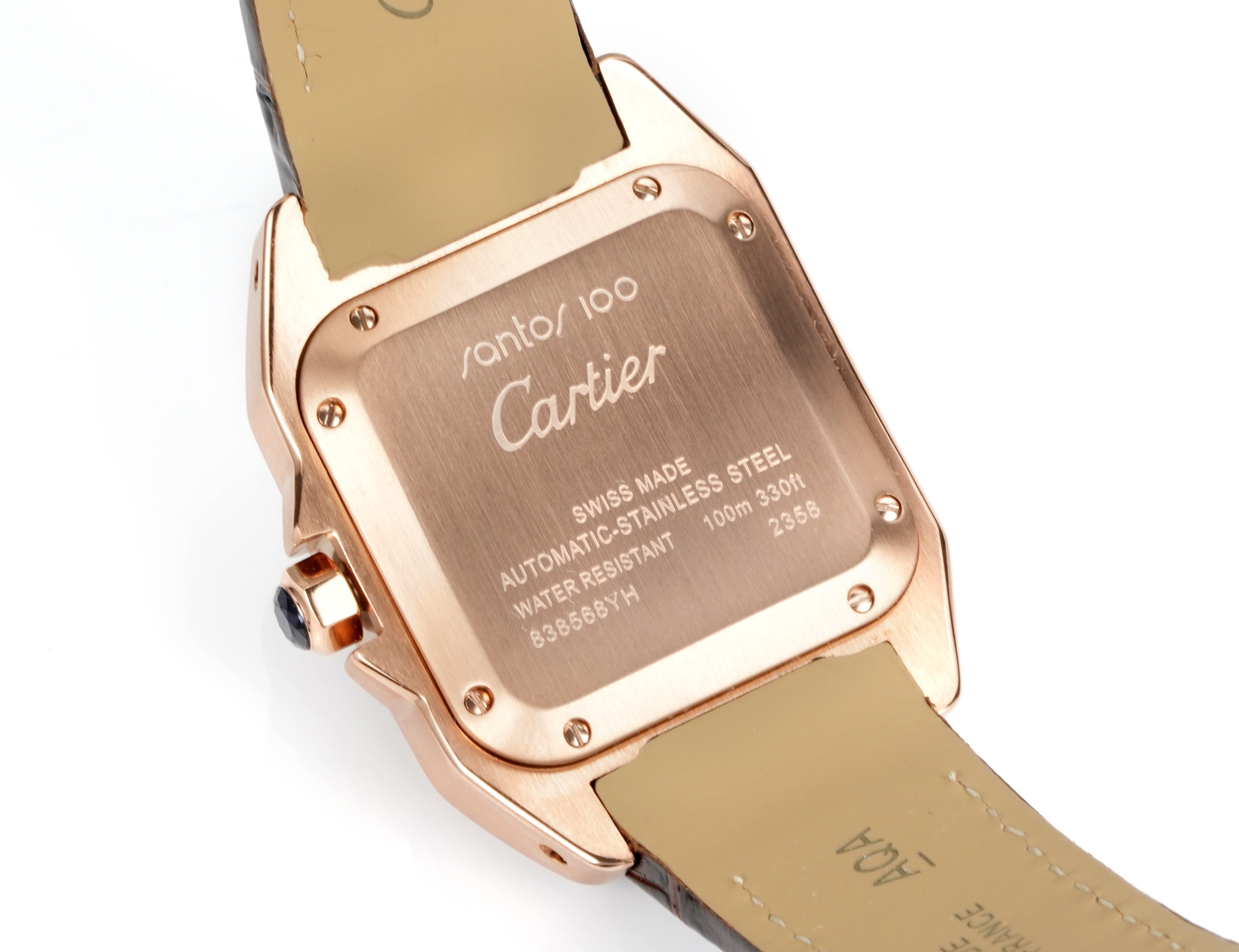 Cartier Santos 100th Anniversary Ladies Watch, Full Paved Diamond Bezel, 35.6mm