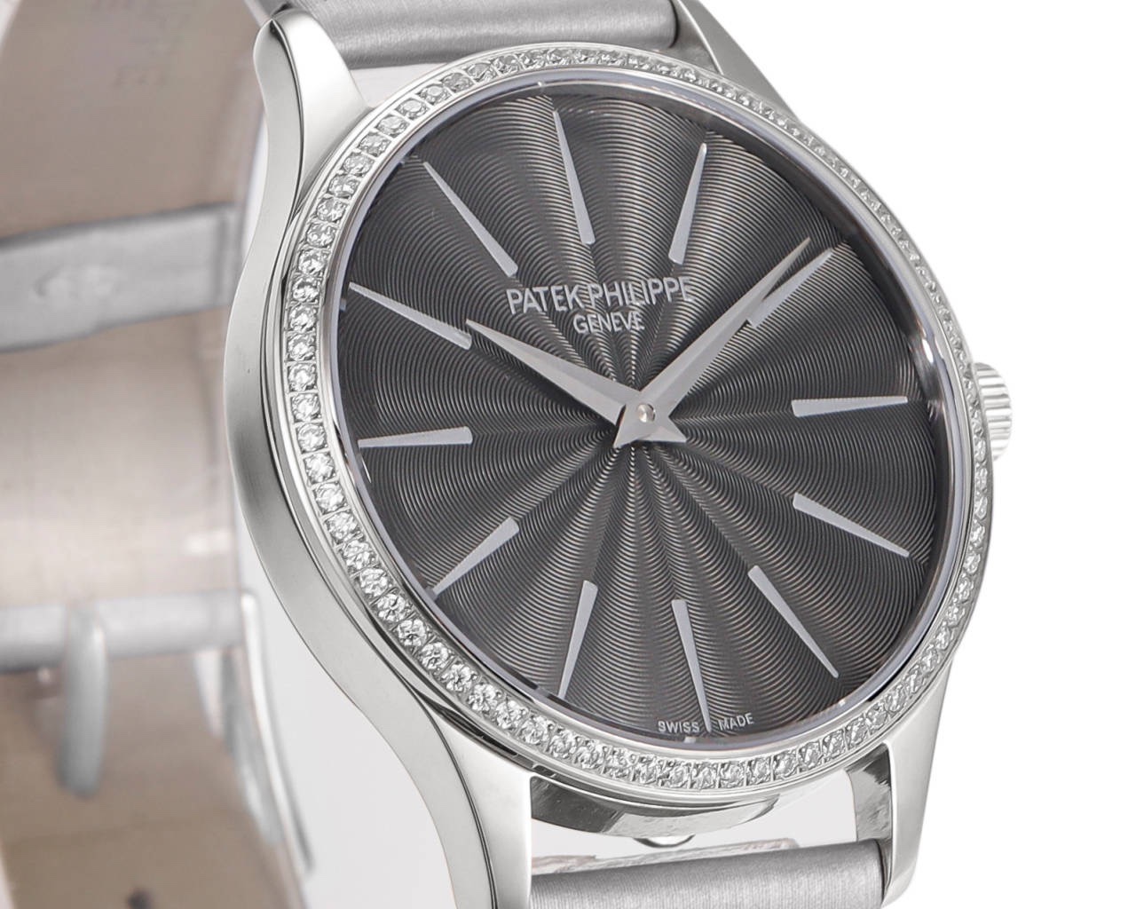 Patek Philippe Calatrava Ladies Watch 35mm | Slim Cal.240 Automatic Guilloché Dial Watch
