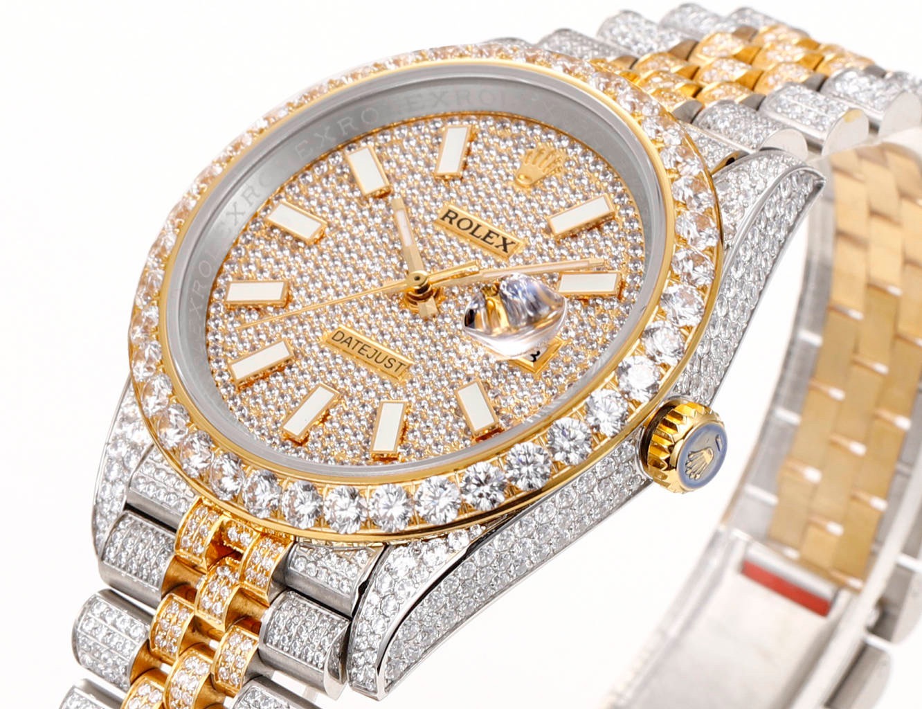 MS Factory Datejust 41mm Full‑Paved Diamond Watch 904L Steel 3235 Automatic Movement Rainbow Bezel