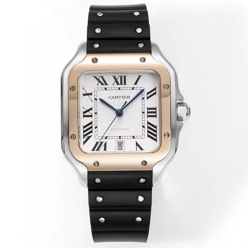 Cartier Santos Rubber Strap | THB Factory 39.8mm Automatic Watch