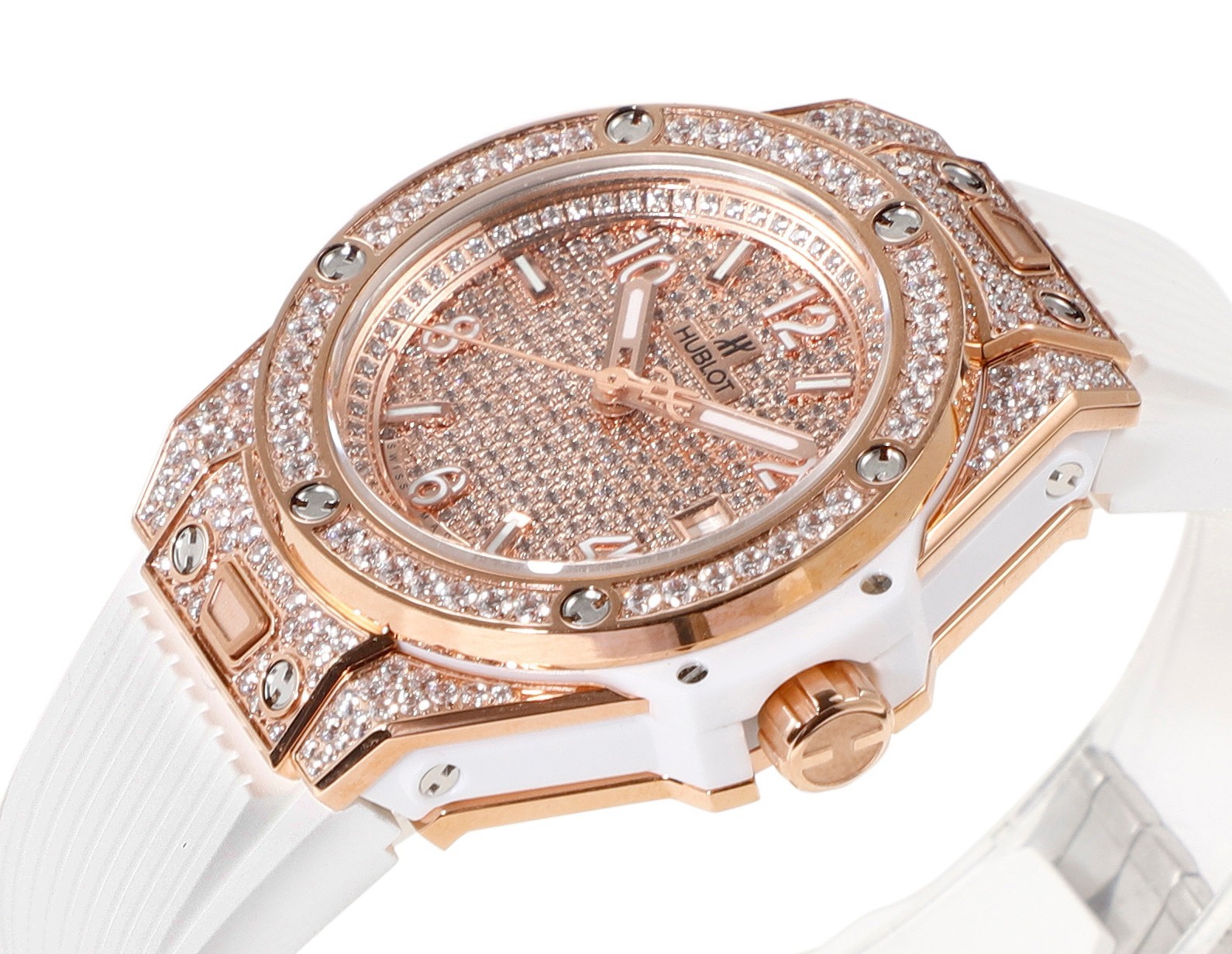 Hublot Big Bang One Click Full Paved Diamond 39mm Automatic Ladies Watch