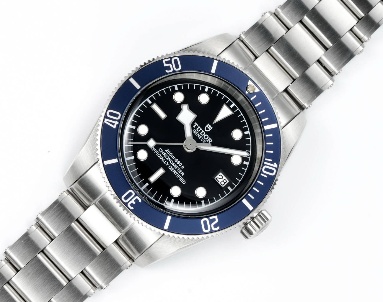Tudor Black Bay GMT Automatic Diver Watch 41mm, Domed Sapphire Crystal, Rivet Stainless Steel Bracelet, Multiple Ceramic Bezel Color Options