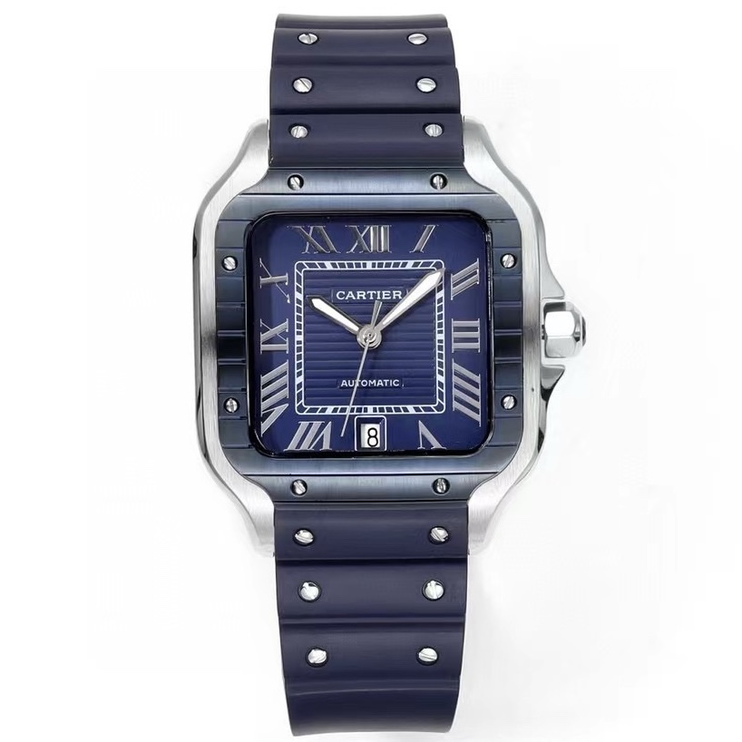 Cartier Santos Rubber Strap | THB Factory 39.8mm Automatic Watch