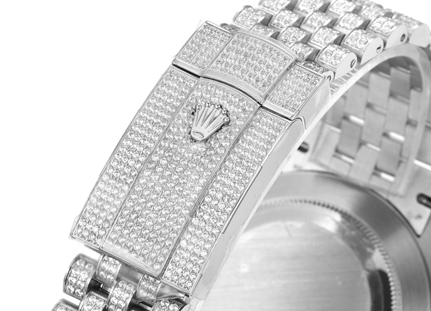 MS Factory Datejust 41mm Full‑Paved Diamond Watch 904L Steel 3235 Automatic Movement Rainbow Bezel