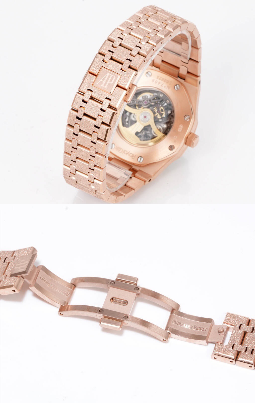 Audemars Piguet Royal Oak Skeleton Frosted Gold Rainbow Bezel AP2 Version