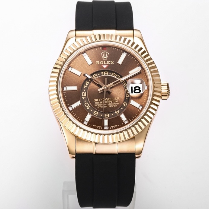 Rolex Sky‑Dweller Watch 42mm 904L Steel 9002 Automatic Movement Ring Command Bezel