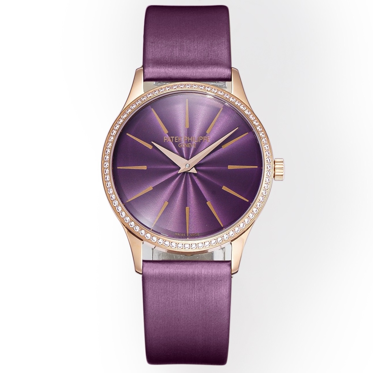 Patek Philippe Calatrava Ladies Watch 35mm | Slim Cal.240 Automatic Guilloché Dial Watch
