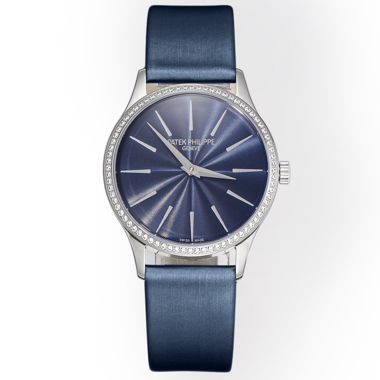 Patek Philippe Calatrava Ladies Watch 35mm | Slim Cal.240 Automatic Guilloché Dial Watch
