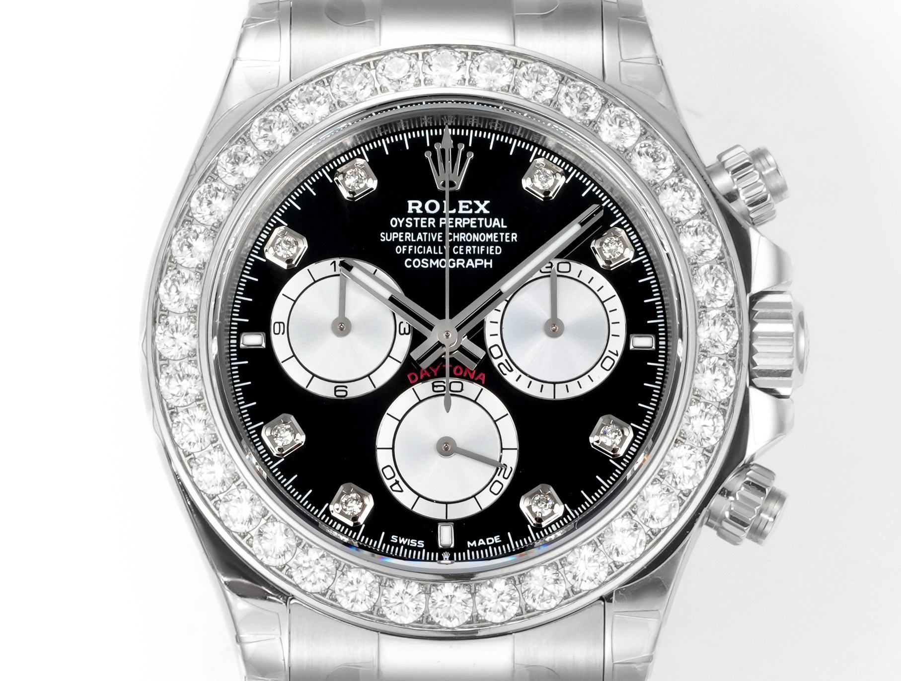 Rolex Cosmograph Daytona 40mm N+ Factory V2 Weighted Baguette Bezel Automatic Watch