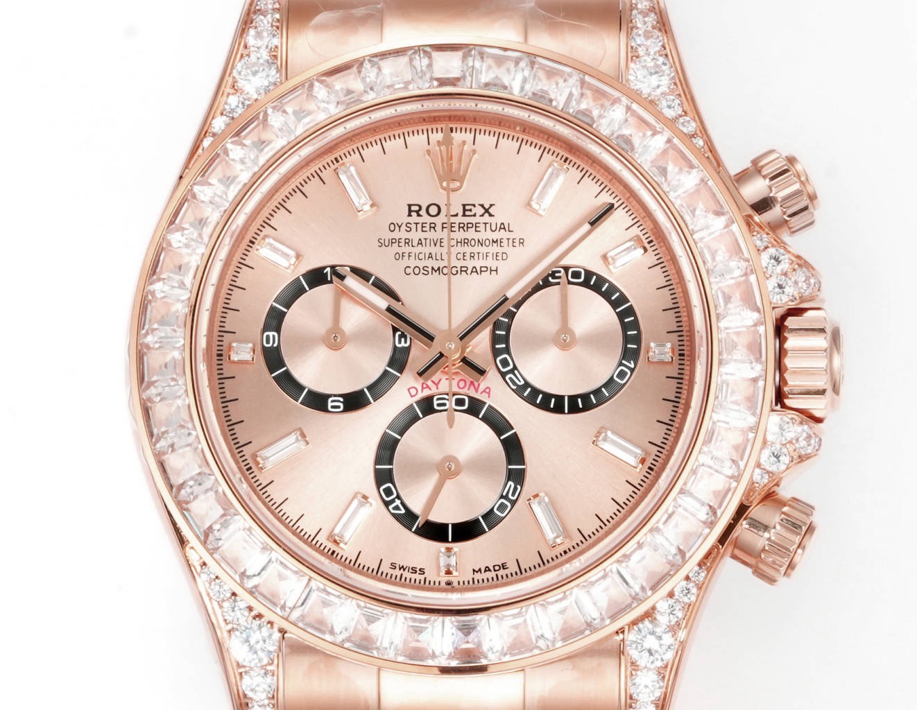 Rolex Cosmograph Daytona 40mm N+ Factory V2 Weighted Baguette Bezel Automatic Watch