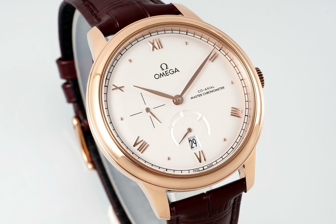 Omega De Ville Power‑Reserve Automatic Mechanical Watch, Genuine Calfskin Leather Strap