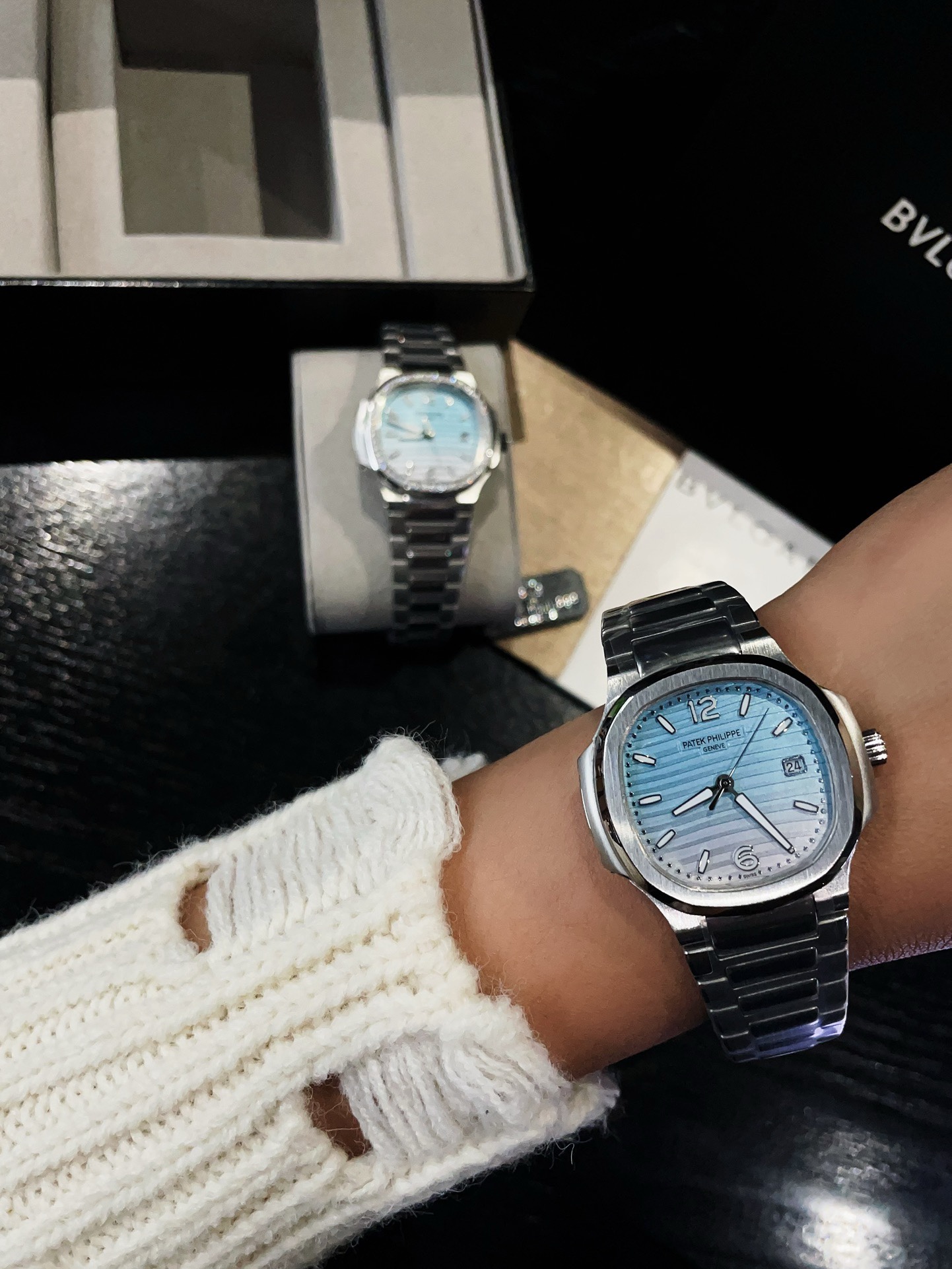 Patek Philippe Nautilus 7118 Women Watch 35mm, Gradient Color Dial Steel Band