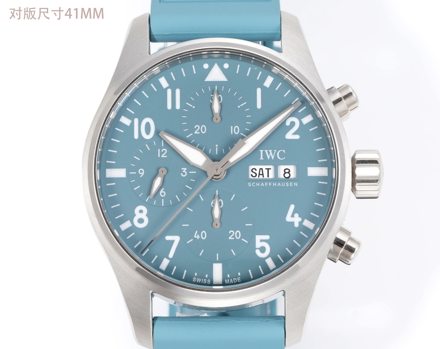 IWC Pilots Series IW388110 Men Watch AP5 Upgrade Fluororubber Strap 46H Power Reserve