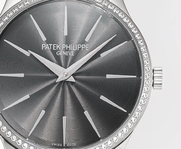 Patek Philippe Calatrava Ladies Watch 35mm | Slim Cal.240 Automatic Guilloché Dial Watch
