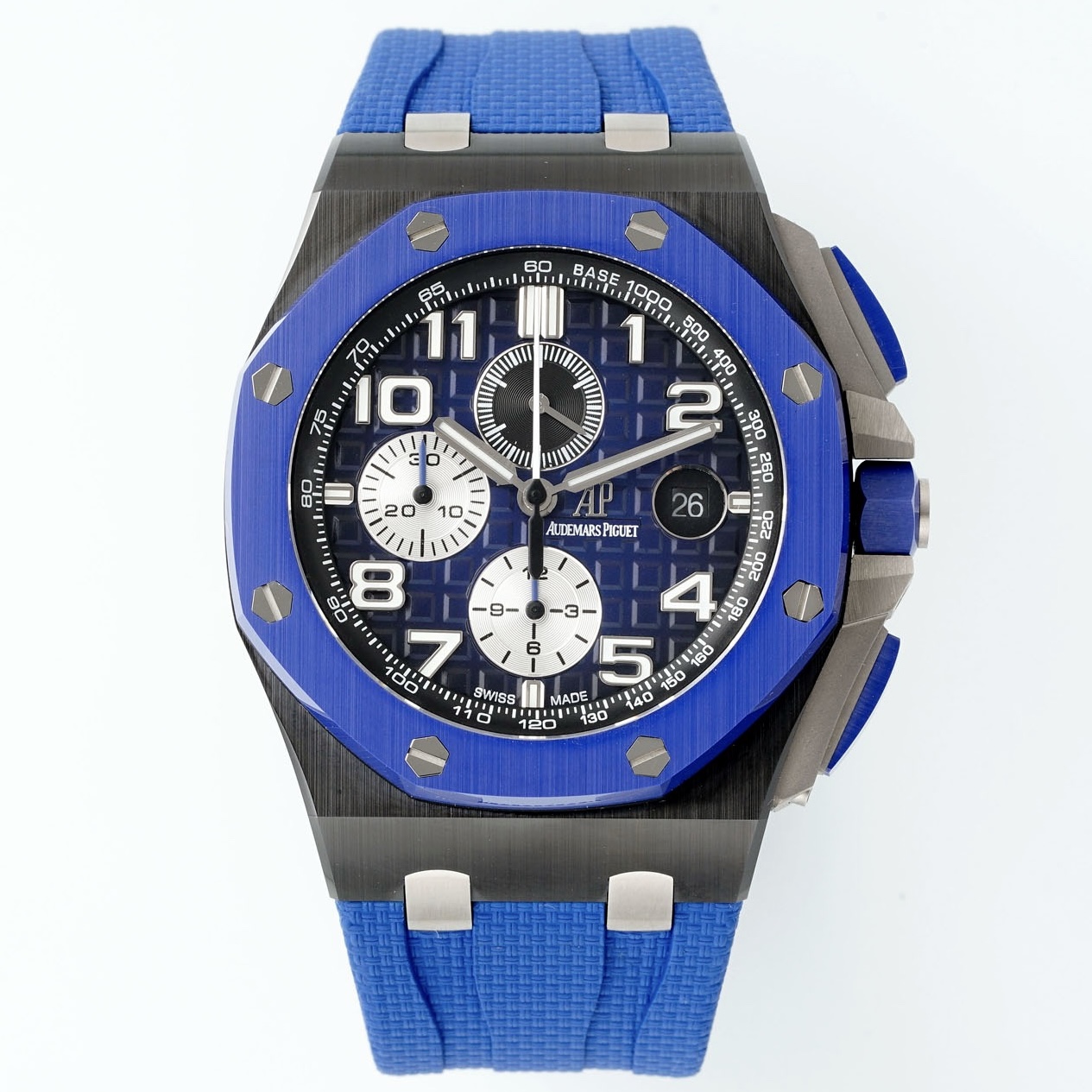 Audemars Piguet Ceramic Chronograph 44mm Sports Watch Rubber Strap