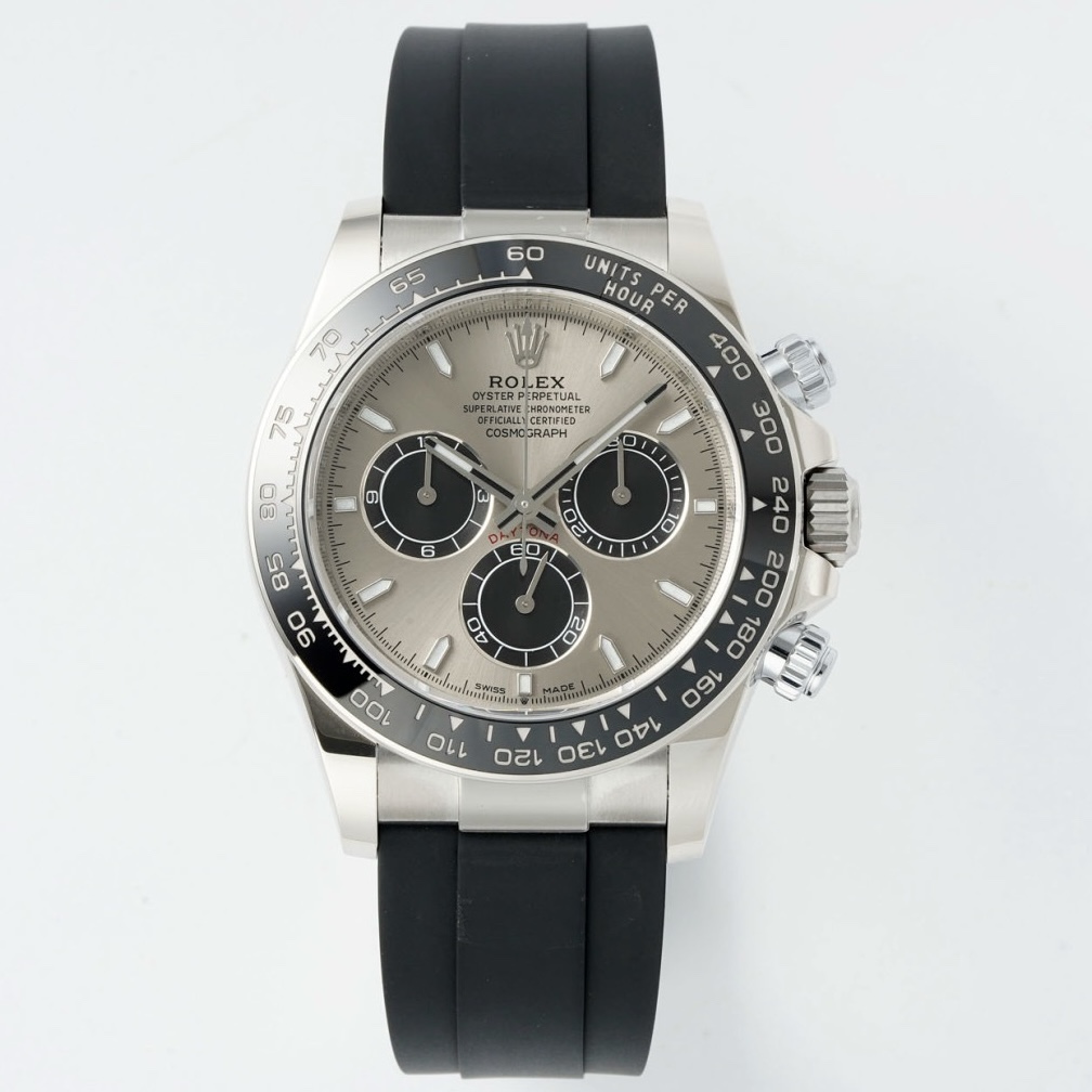 Rolex Cosmograph Daytona 40mm Rubber Strap Weighted 18K Gold‑Plated Cal.4131 Chronograph Movement