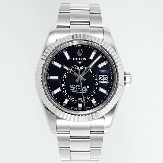 Rolex Sky‑Dweller Watch 42mm 904L Steel 9002 Automatic Movement Ring Command Bezel
