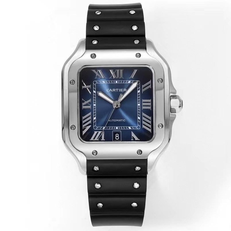 Cartier Santos Rubber Strap | THB Factory 39.8mm Automatic Watch