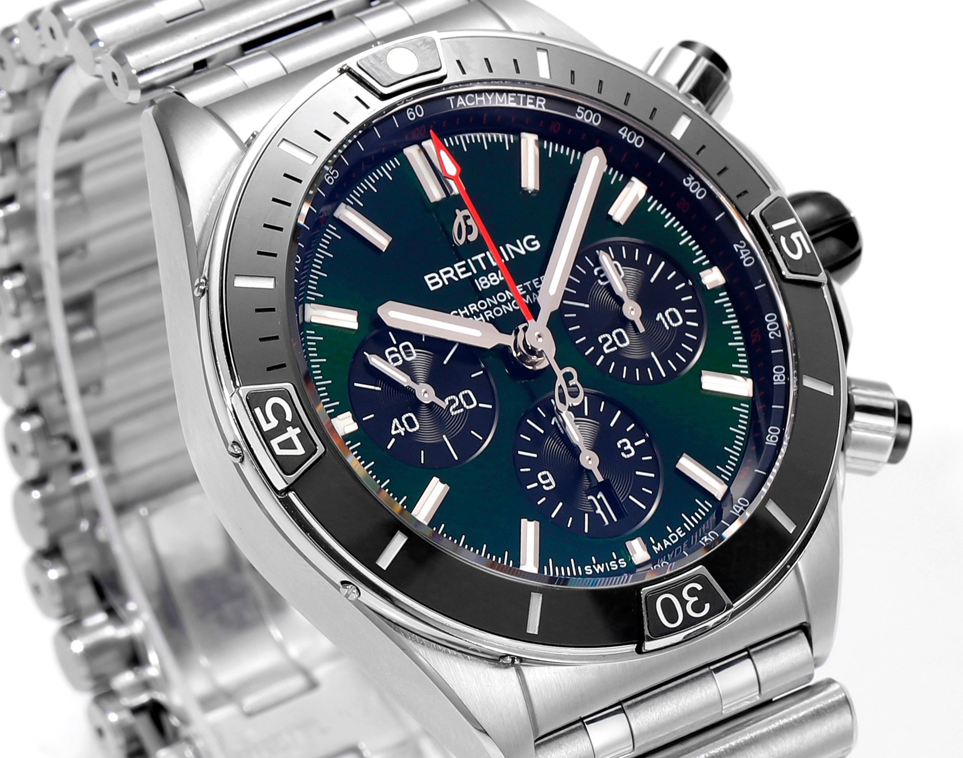 BREITLING Chronomat 44mm Automatic Chronograph Watch, BLS Factory Ceramic Bezel Timepiece