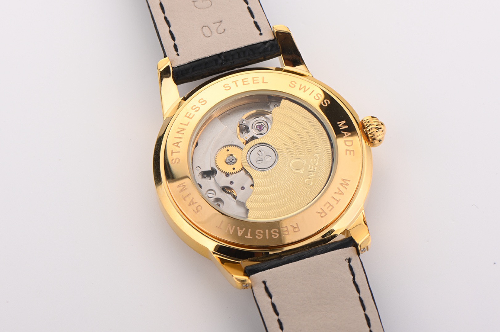 OMEGA Observatory Co‑Axial Master Chronometer Watch | Diamond Bezel, Genuine Leather Strap