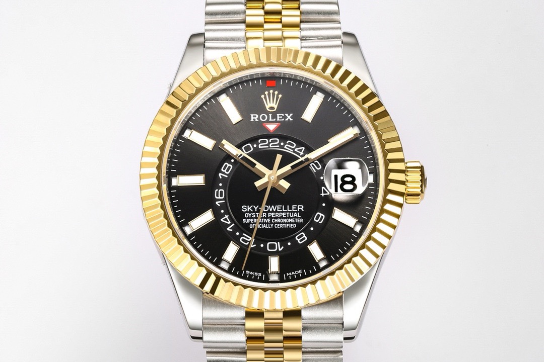 Rolex Sky‑Dweller Watch 42mm 904L Steel 9002 Automatic Movement Ring Command Bezel