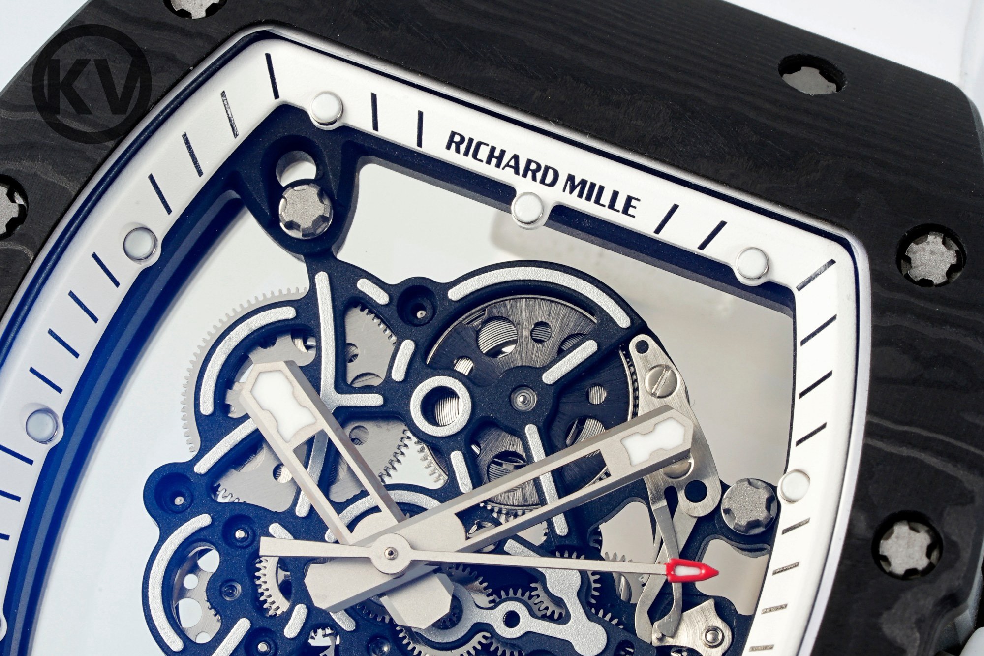 Richard Mille RM055 Tonneau Hollow Automatic Watch Light 74.3g FKM Rubber Strap