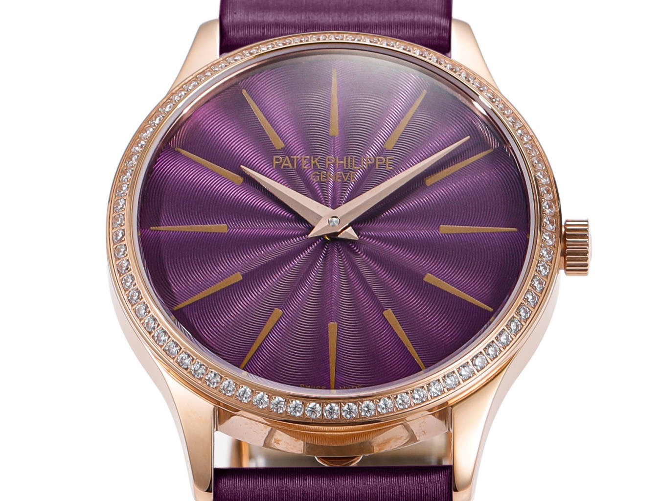 Patek Philippe Calatrava Ladies Watch 35mm | Slim Cal.240 Automatic Guilloché Dial Watch
