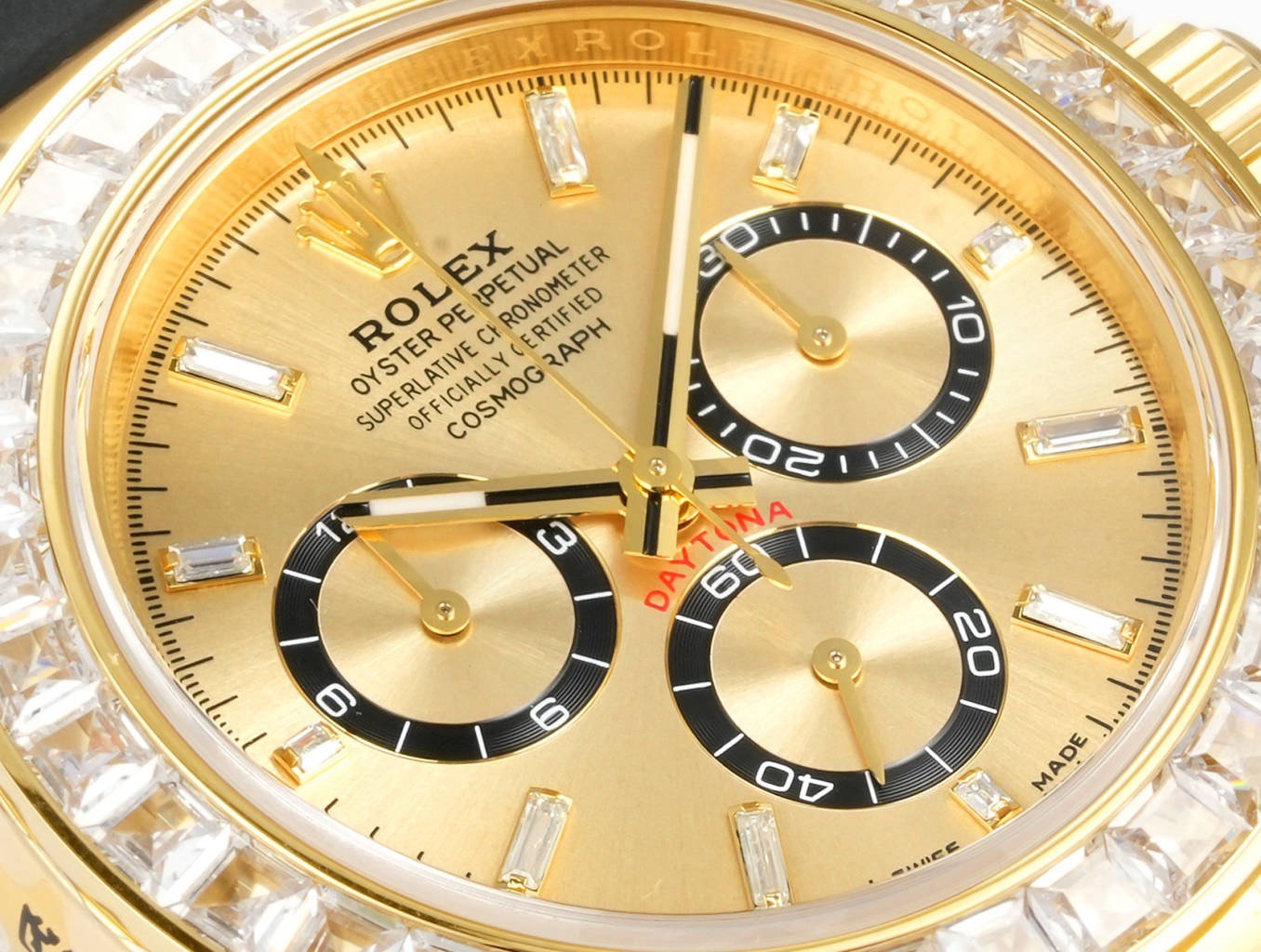Rolex Cosmograph Daytona 40mm N+ Factory V2 Weighted Baguette Bezel Automatic Watch