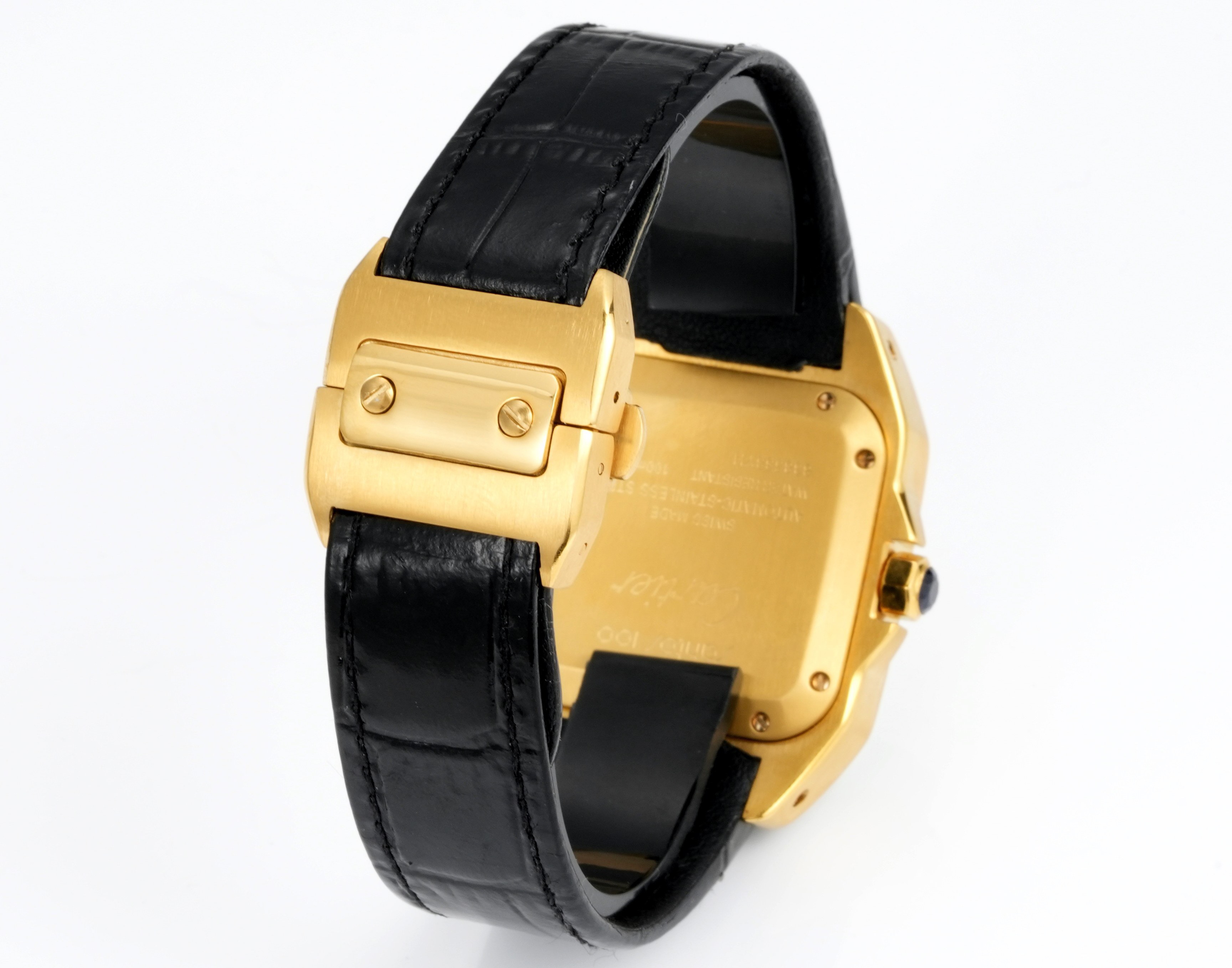 Cartier Santos 100th Anniversary Ladies Watch, Full Paved Diamond Bezel, 35.6mm