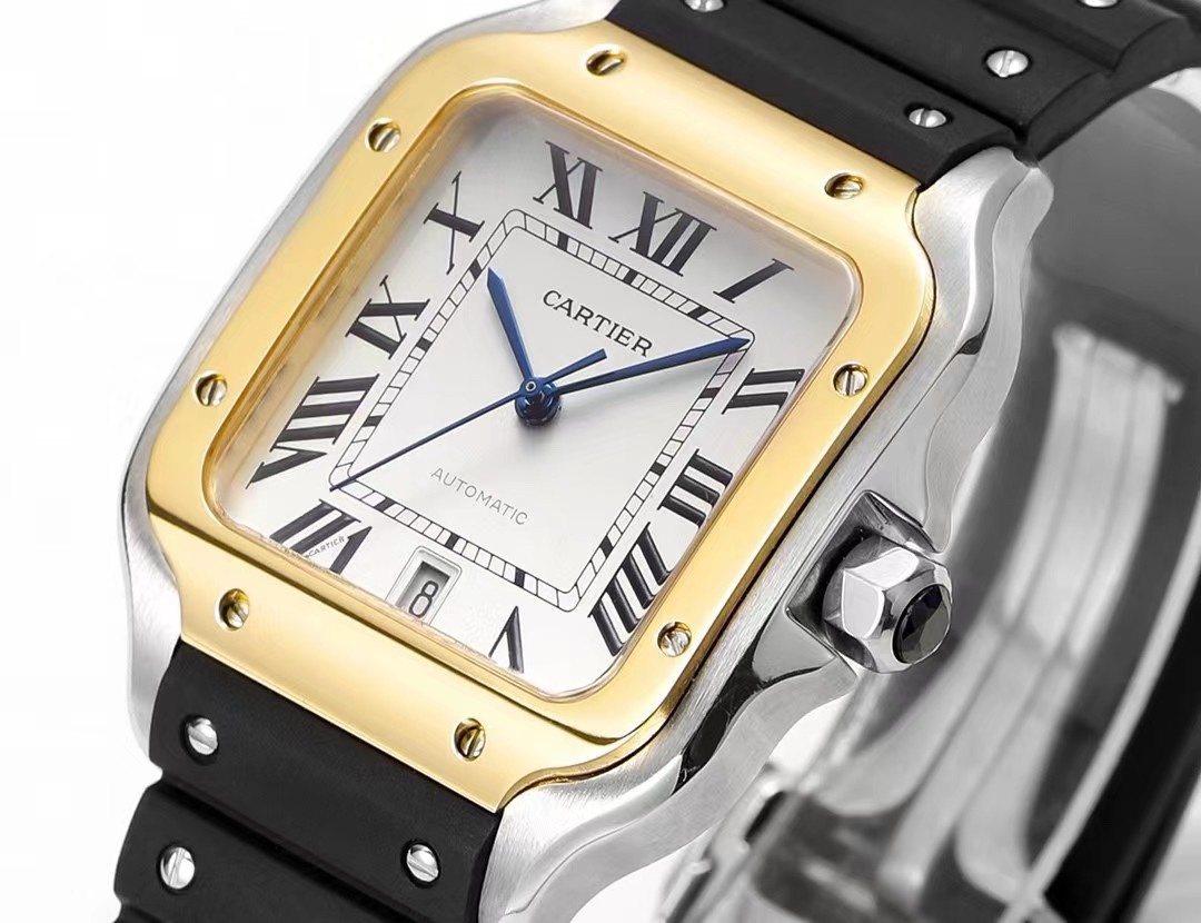 Cartier Santos Rubber Strap | THB Factory 39.8mm Automatic Watch