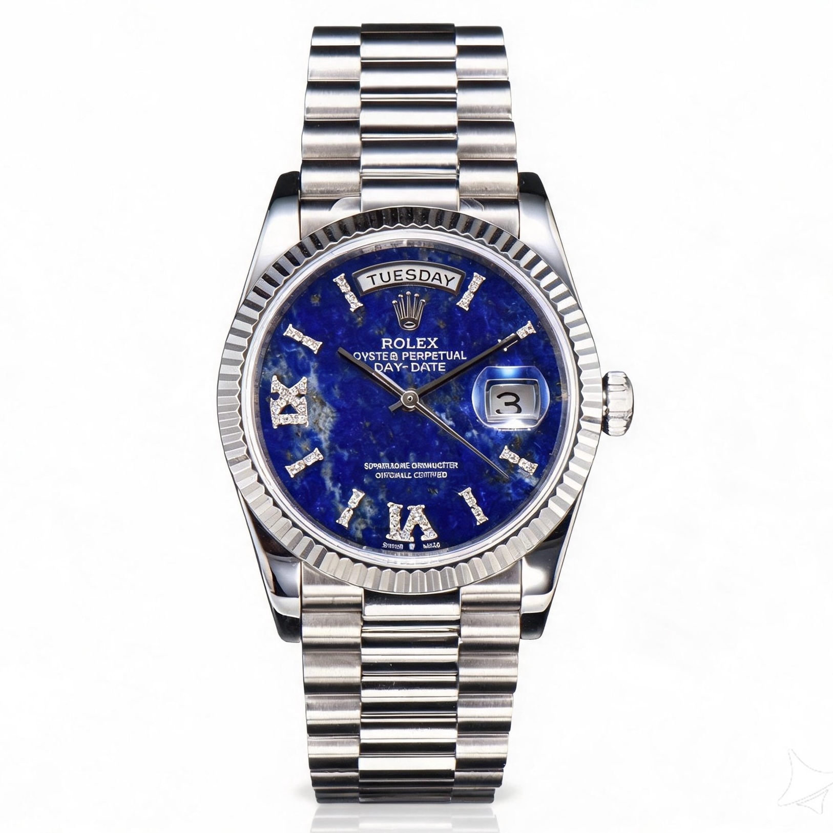 Rolex Day-Date 36 Hidden 6 Diamond Roman Markers | CS Factory Natural Gemstone Dial 904L Steel Watch